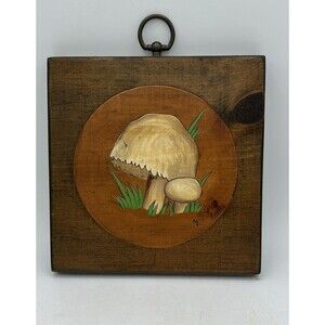 Vintage Mushroom Hanging Wall Plaque Art Wood MCM 1960/70